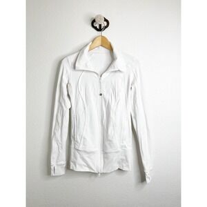Lululemon Define Jacket White Full Zip Luon Slim Fit Size 6 Thumbholes